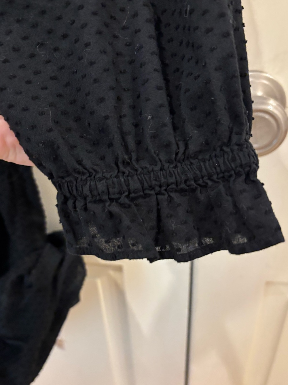J. crew women’s black ruffled long sleeve dress - Picture 3 of 5